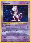 Mewtwo, card 10 of the Base set, 1999, illustrated by Ken Sugimori