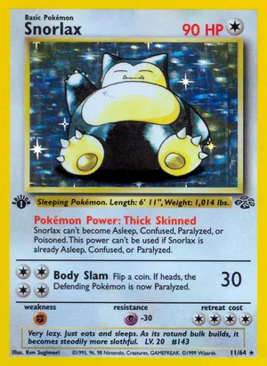 Snorlax, the first Snorlax card, Jungle 1999