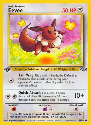 Eevee, the first Eevee card, Jungle 1999