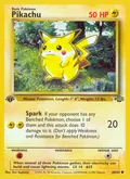 Pikachu, card 60 of the Jungle set, 1999, illustrated by Ken Sugimori