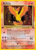 Moltres, card 12 of the Fossil set, 1999, illustrated by Mitsuhiro Arita