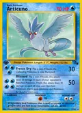 Articuno, card 17 of the Fossil set, 1999, illustrated by Mitsuhiro Arita