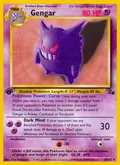 Gengar, card 20 of the Fossil set, 1999, illustrated by Keiji Kinebuchi