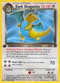 Dark Dragonite, card 22 of the Team Rocket set, 2000, illustrated by Mitsuhiro Arita
