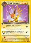 Dark Jolteon, card 38 of the Team Rocket set, 2000, illustrated by Mitsuhiro Arita