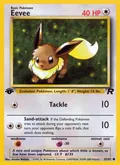 Eevee, card 55 of the Team Rocket set, 2000, illustrated by Atsuko Nishida