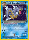 Dark Gyarados, card 8 of the Team Rocket set, 2000, illustrated by Kagemaru Himeno