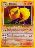 Flareon, card 10 of the Legendary Collection set, 2002, illustrated by Kagemaru Himeno