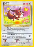 Eevee, card 74 of the Legendary Collection set, 2002, illustrated by Kagemaru Himeno