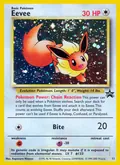 Eevee, card 11 of the Wizards Black Star Promos set, 1999, illustrated by Kagemaru Himeno