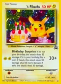 _____'s Pikachu, card 24 of the Wizards Black Star Promos set, 1999, illustrated by Kagemaru Himeno