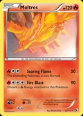 Moltres, card 22 of the Legendary Treasures set, 2013, illustrated by Mitsuhiro Arita
