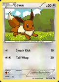 Eevee, card 84 of the Dark Explorers set, 2012, illustrated by Sumiyoshi Kizuki