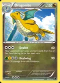 Dragonite, card 83 of the Plasma Freeze set, 2013, illustrated by Akira Komayama