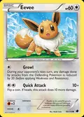 Eevee, card 89 of the Plasma Freeze set, 2013, illustrated by Naoki Saito