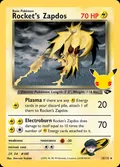 Rocket's Zapdos, card 15 of the Celebrations: Classic Collection set, 2021, illustrated by Shin-ichi Yoshida