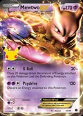 Mewtwo-EX, card 54 of the Celebrations: Classic Collection set, 2021, illustrated by Shizurow