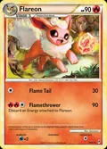 Flareon, card 44 of the Call of Legends set, 2011, illustrated by kawayoo