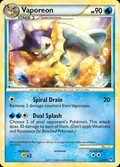 Vaporeon, card 52 of the Call of Legends set, 2011, illustrated by sui