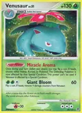 Venusaur, card 20 of the Secret Wonders set, 2007, illustrated by Kazuyuki Kano