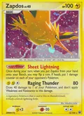 Zapdos, card 14 of the Majestic Dawn set, 2008, illustrated by Mitsuhiro Arita