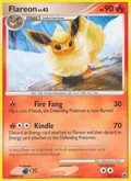 Flareon, card 19 of the Majestic Dawn set, 2008, illustrated by Mitsuhiro Arita