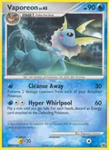 Vaporeon, card 34 of the Majestic Dawn set, 2008, illustrated by Kagemaru Himeno