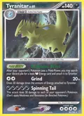 Tyranitar, card 30 of the Stormfront set, 2008, illustrated by Kagemaru Himeno