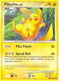 Pikachu, card 70 of the Stormfront set, 2008, illustrated by Hajime Kusajima