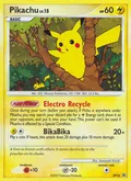 Pikachu, card DP16 of the DP Black Star Promos set, 2007, illustrated by Sumiyoshi Kizuki