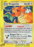Dragonite, card 9 of the Expedition Base Set set, 2002, illustrated by Kagemaru Himeno