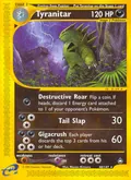 Tyranitar, card 40 of the Aquapolis set, 2003, illustrated by Naoyo Kimura