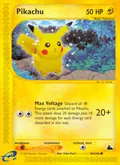 Pikachu, card 84 of the Skyridge set, 2003, illustrated by Yuka Morii