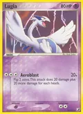 Lugia, card 29 of the Unseen Forces set, 2005, illustrated by Kouki Saitou