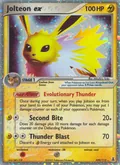 Jolteon ex, card 109 of the Delta Species set, 2005, illustrated by Mitsuhiro Arita