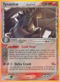 Tyranitar δ, card 16 of the Delta Species set, 2005, illustrated by Mitsuhiro Arita