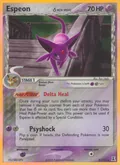 Espeon δ, card 4 of the Delta Species set, 2005, illustrated by Ryo Ueda