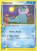 Vaporeon, card 25 of the Sandstorm set, 2003, illustrated by Hajime Kusajima