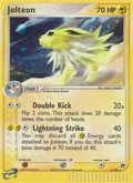 Jolteon, card 6 of the Sandstorm set, 2003, illustrated by Atsuko Nishida