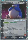 Rocket's Snorlax ex, card 104 of the Team Rocket Returns set, 2004, illustrated by Mitsuhiro Arita