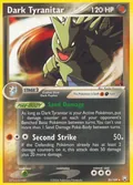 Dark Tyranitar, card 20 of the Team Rocket Returns set, 2004, illustrated by Kyoko Koizumi