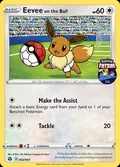 Eevee on the Ball, card 2 of the Pokémon Futsal Collection set, 2020, illustrated by The Pokémon Company Art Team