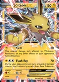 Jolteon-EX, card 28 of the Generations set, 2016, illustrated by Naoki Saito