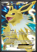 Jolteon-EX, card 28a of the Generations set, 2016, illustrated by Ryo Ueda