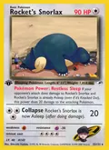 Rocket's Snorlax, card 33 of the Gym Heroes set, 2000, illustrated by Shin-ichi Yoshida