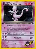 Rocket's Mewtwo, card 14 of the Gym Challenge set, 2000, illustrated by Shin-ichi Yoshida