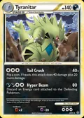 Tyranitar, card 26 of the HS—Unleashed set, 2010, illustrated by Kouki Saitou