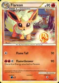 Flareon, card 26 of the HS—Undaunted set, 2010, illustrated by kawayoo