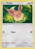 Eevee, card 12 of the McDonald's Collection 2019 set, 2019, illustrated by Atsuko Nishida
