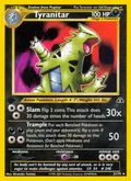 Tyranitar, card 31 of the Neo Discovery set, 2001, illustrated by Hironobu Yoshida